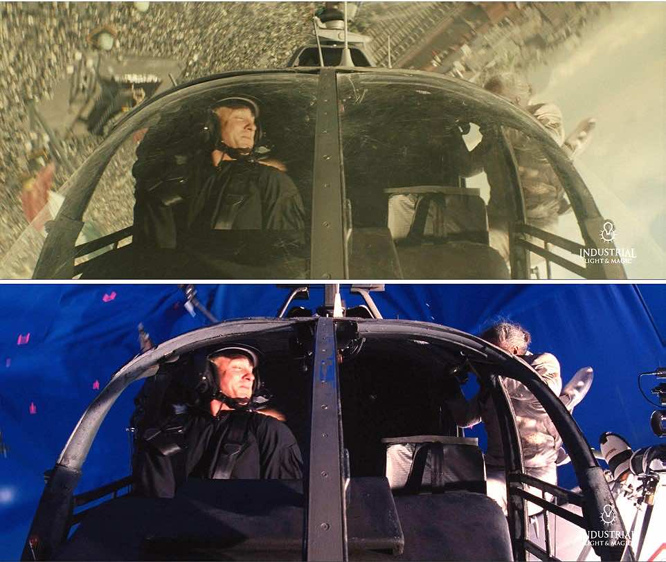 Spectre (2015 film) - Special Effects to create a spiralling helicopter fight scene seen in the film as above a crowded Mexico City.