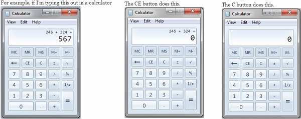 calculator C and CE