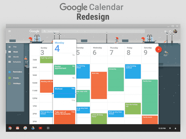 Google Calendar. Credits: assets.materialup.com