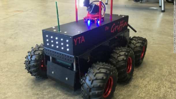 "Scoutbot" is made up of mostly recycled and 3D printed materials. Credits: money.cnn.com