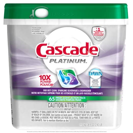 Cascade Platinum ActionPacs Dishwasher Detergent