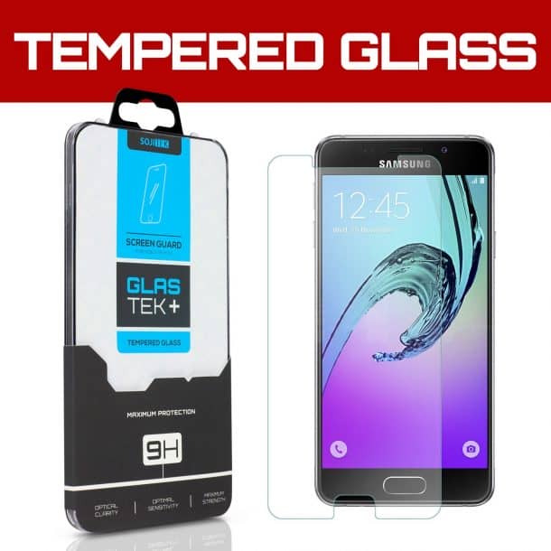 2 PACK Galaxy A3 2016 Screen Protector Casake Ultra-thin 9H Hardness HD Clear & Premium Tempered Glass Protective film Easy Install Kit for Galaxy A3 2016 