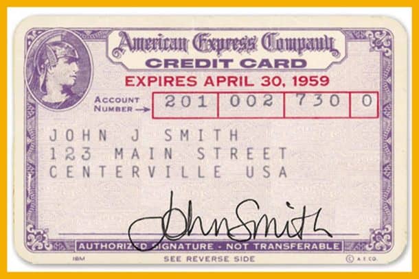 UNSPECIFIED - FEBRUARY 09: American Express credit card, 1959. Consumer credits cards, introduced in the 50's, became common in the 60's (Photo by Apic/Getty Images)