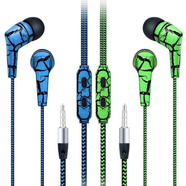 Noise Cancelling Earbuds, Costyle 2-Pack Nylon Braided No earphones for Samsung Galaxy A9 Pro