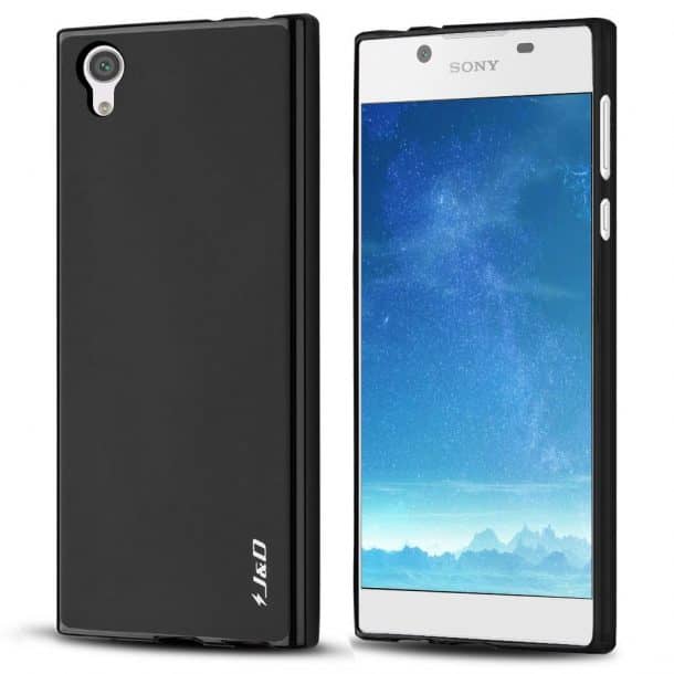 Custodia Mumbi Per Sony Xperia L1 - Trasparente/Nero - Sottile, Antishock, Con Pulsanti Scorrevoli - Protezione Completa