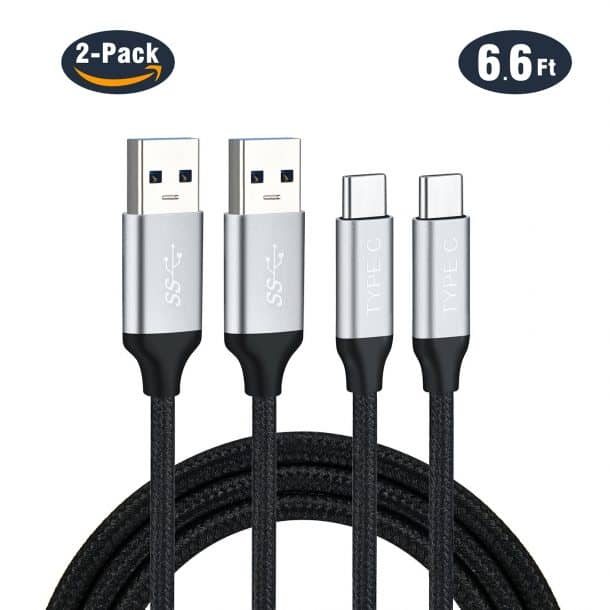 USB Type C Cable 6.6 ft - 2 PACK, Type C to USB 3.0 Charging Cables for LG G6