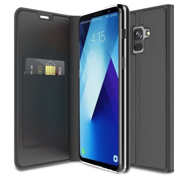 FugouSell Premium PU Leather Protective Wallet Case for Samsung Galaxy A8 2018