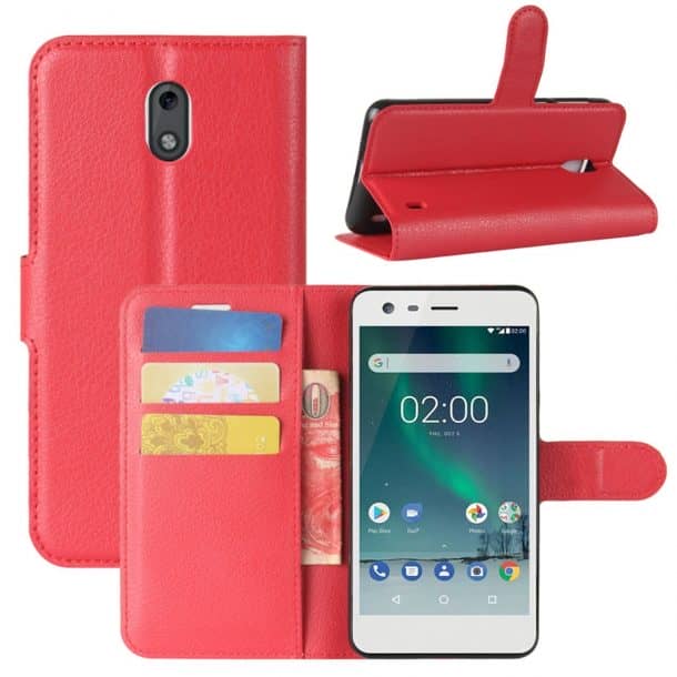 Fettion Premium PU Leather Wallet Protective Case for Nokia 2