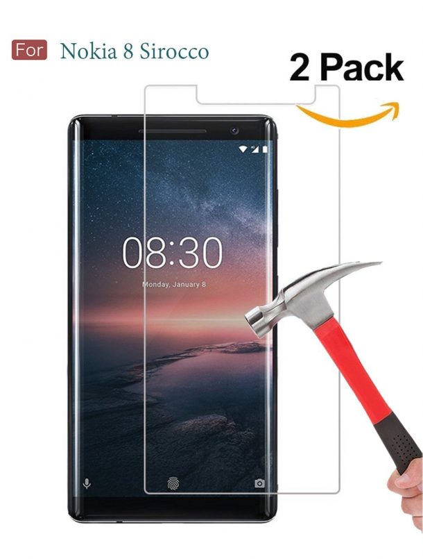 Wellci Tempered Glass Screen Protector for Nokia 8 Sirocco
