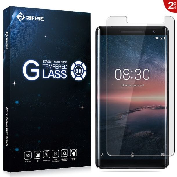 RIFFUE Tempered Glass Screen Protector for Nokia 8 Sirocco