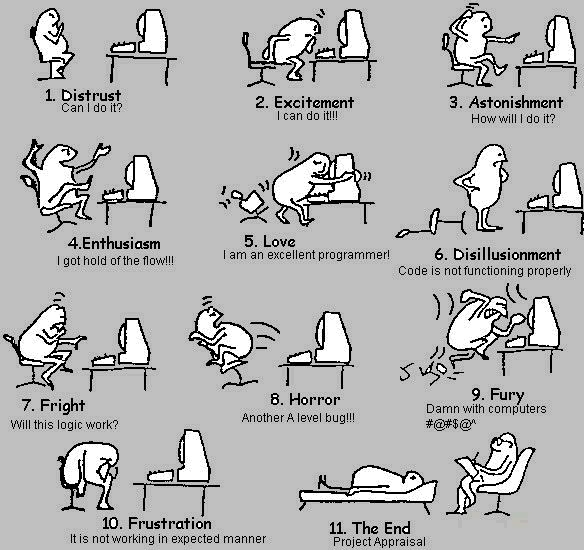These eleven stages of a project.