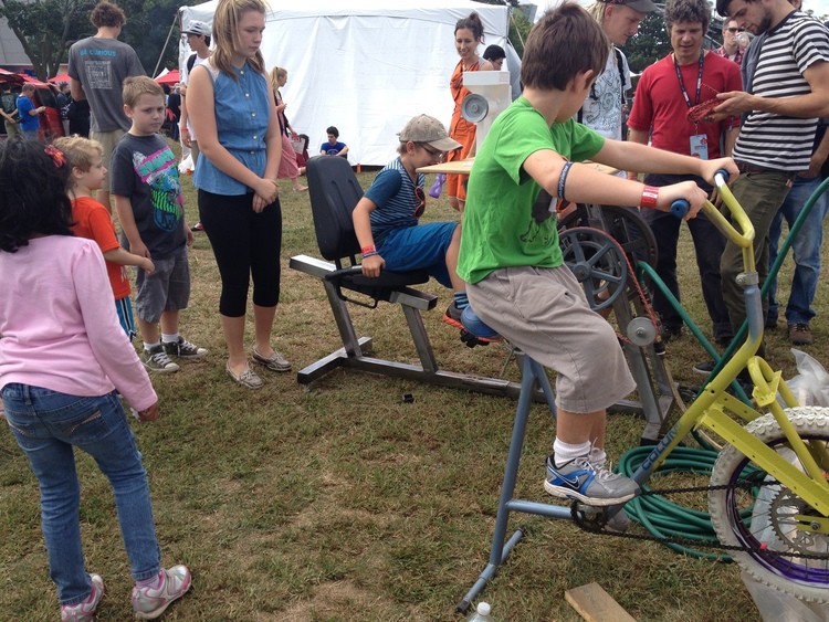 Children testing out the prototype units (Photo: Pedal Power)