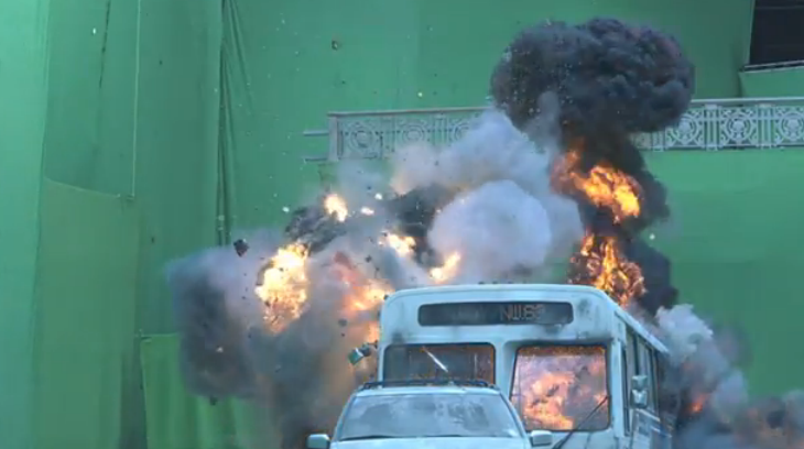 The majority of its action sequences consist of the team on a green screen set.