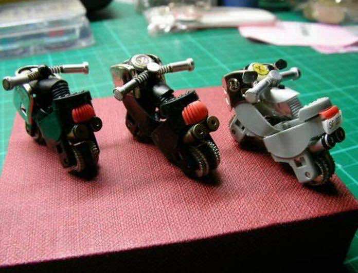 Miniature Motorcycle Made from Disposable Lighters