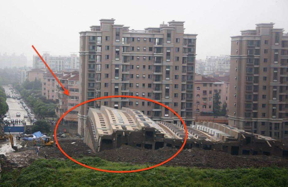 toppled building shanghai