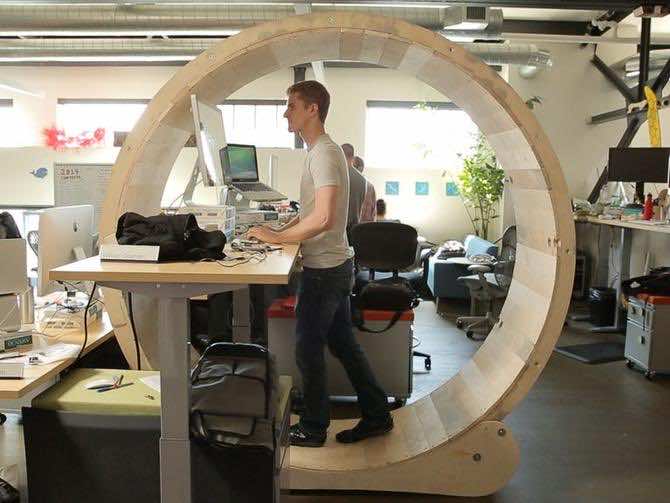 Hamster Wheel Standing Desk – Stay Fit and Work3