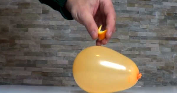 Orange Peel sprayed on balloon