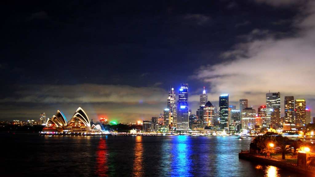 Sydney Harbour bei Nacht Wallpaper