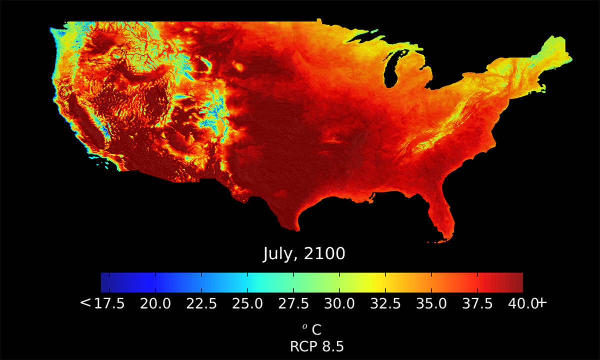 NASA climate dataset 2100