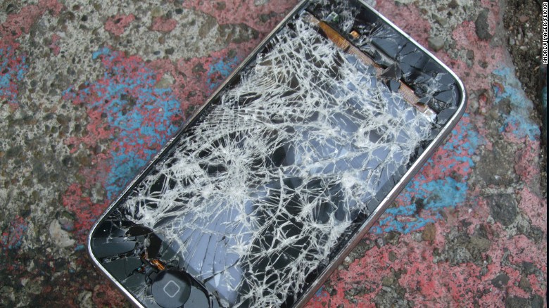 Shattered screen