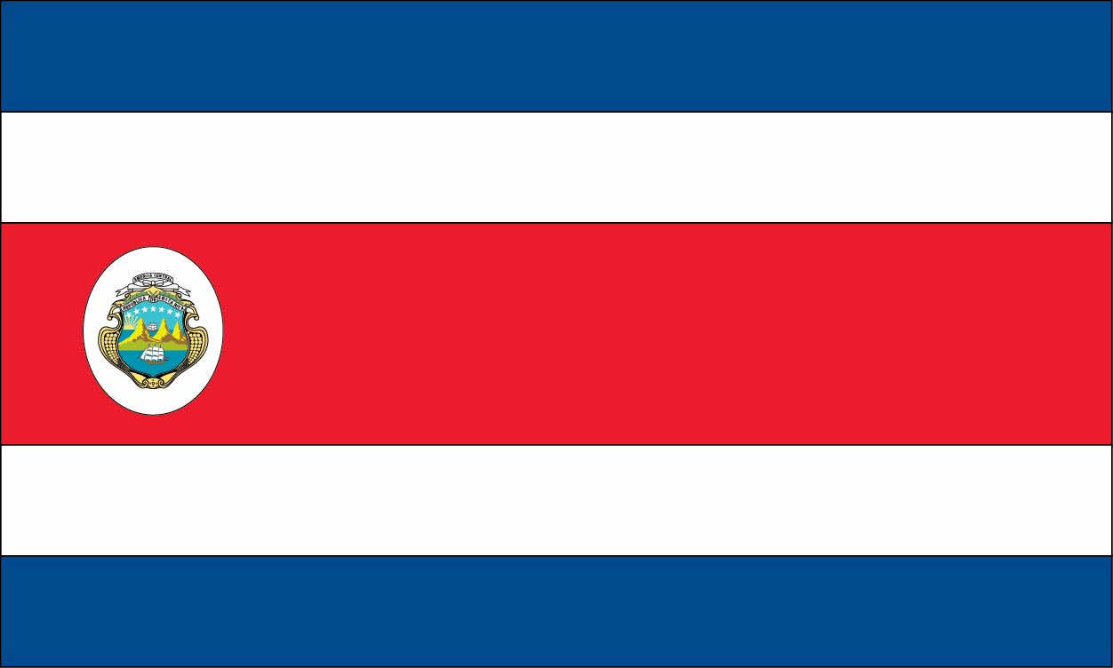 Printable Costa Rica Flag - Printable Blank World