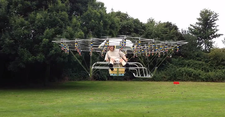 Personal Helicopter Created Using 54 Drones