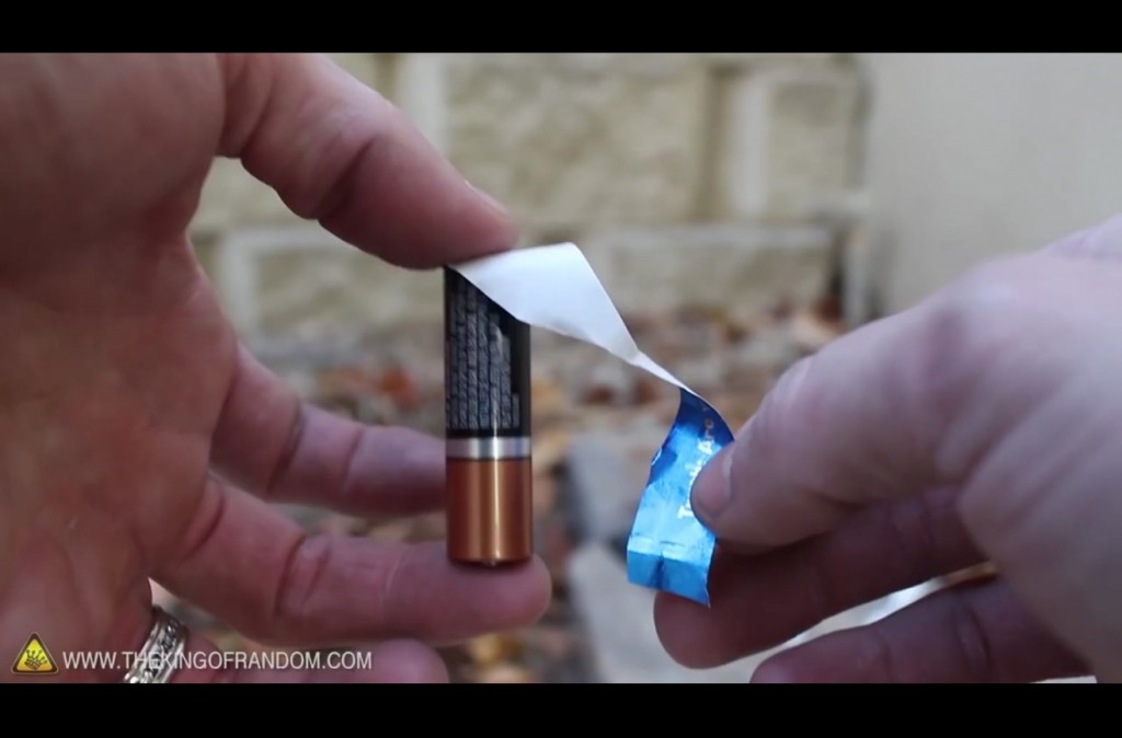 Here's How You Can Start A Fire Using Gum Wrapper And A Batt