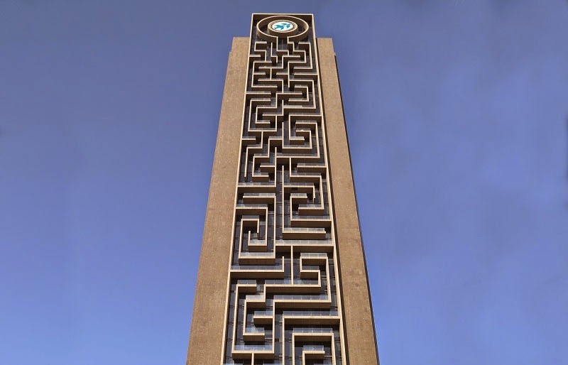 Вертикаль мир. Башня Лабиринта Аль-Ростамани. Башня Maze Tower. Maze Tower Dubai. Здание Лабиринт.