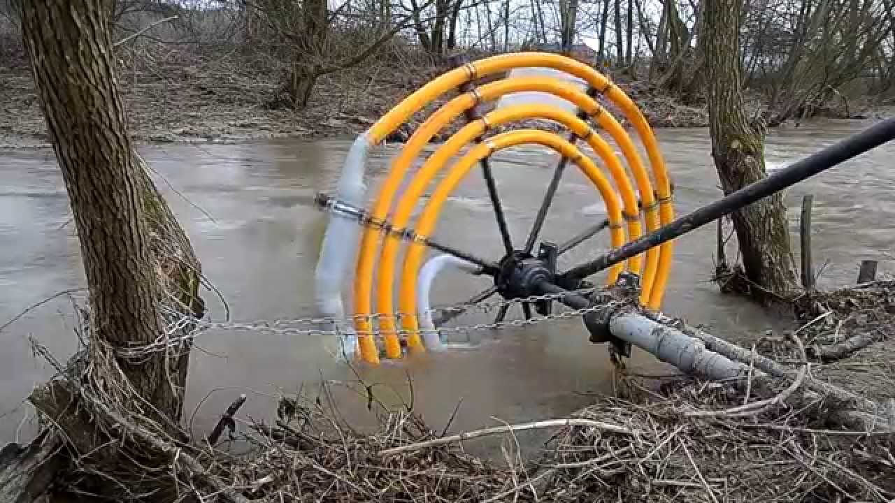 Water Wheel Pump That Requires No Electricity