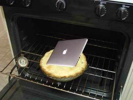 Macbook in oven