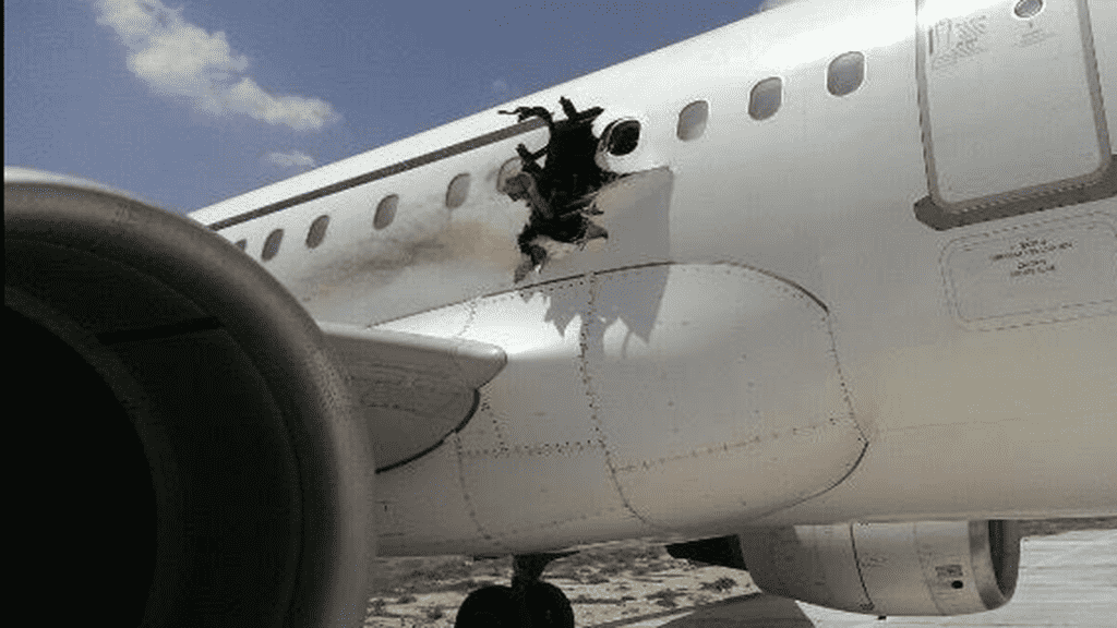 Hole in aircraft