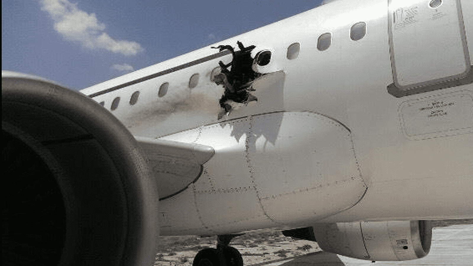 Hole in aircraft