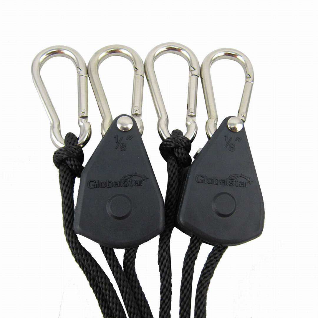 LINEBA 2 Pairs of 1/8" Heavy Duty Adjustable Rope Hanger with Metal Gear 8' Long 