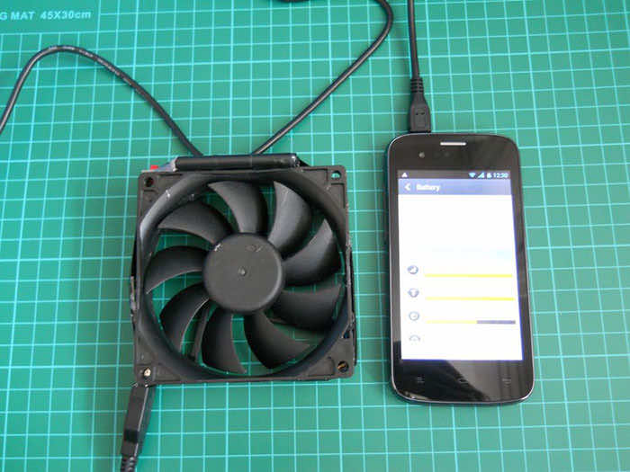 DIY PC fan phone charger