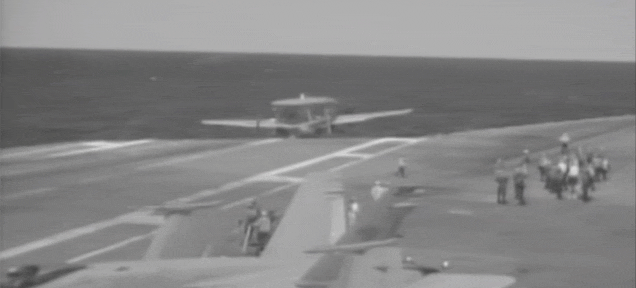 Navy Plane Nearly Crashes Into The Sea After Metal Cable Snaps