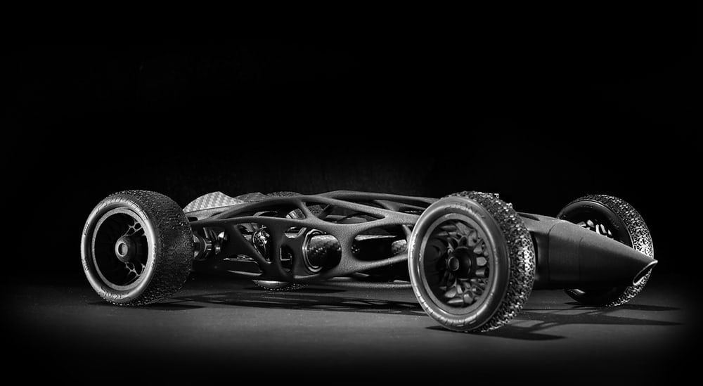 This 3d Printed High Performance Racecar Is Powered By Rubbe