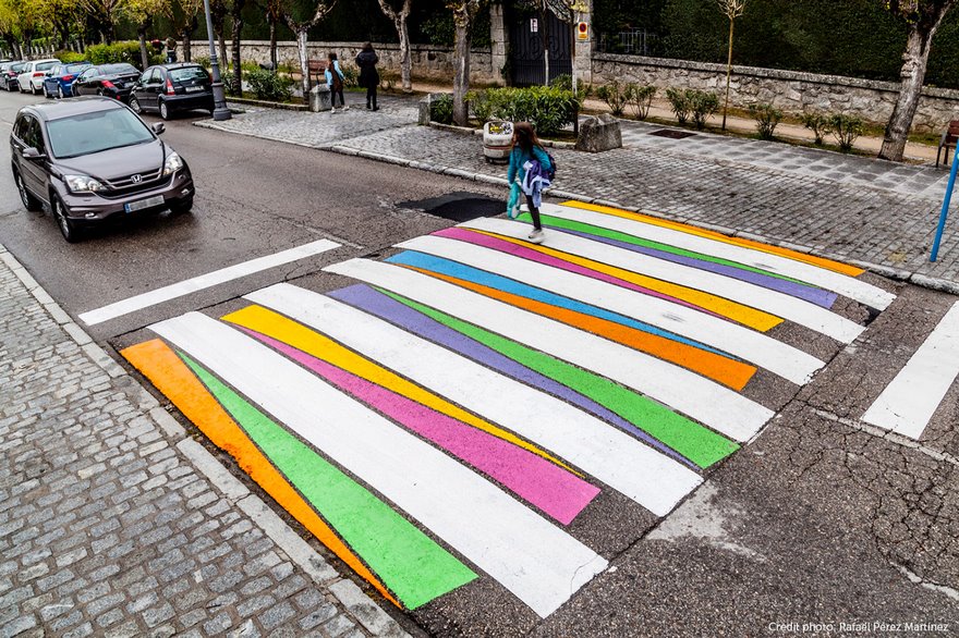 Bulgarian Artist Turns Madrid's Zebra Crossings Into Colorfu
