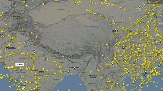 why don't planes fly over tibet