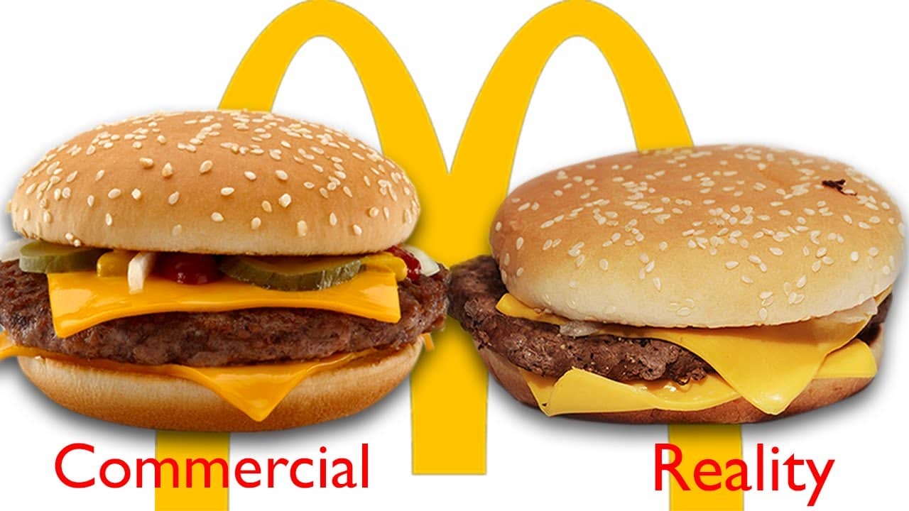 Burger commercial vs reality