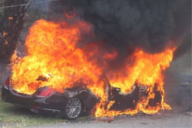 Mercedes On Fire