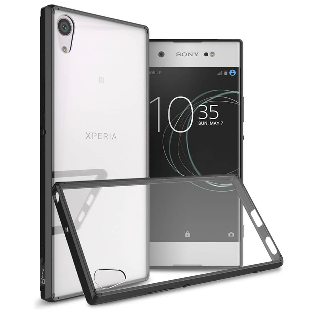 Custodia Con Collana Per Cellulare Moex – Compatibile Con Sony Xperia XA1, Silicone Trasparente, Tracolla Regolabile Blu