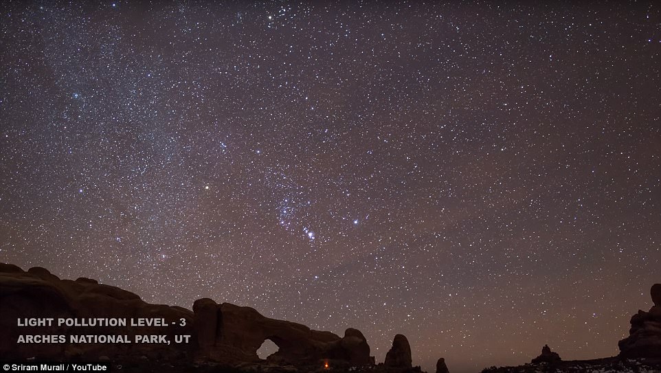 light pollution in the night sky