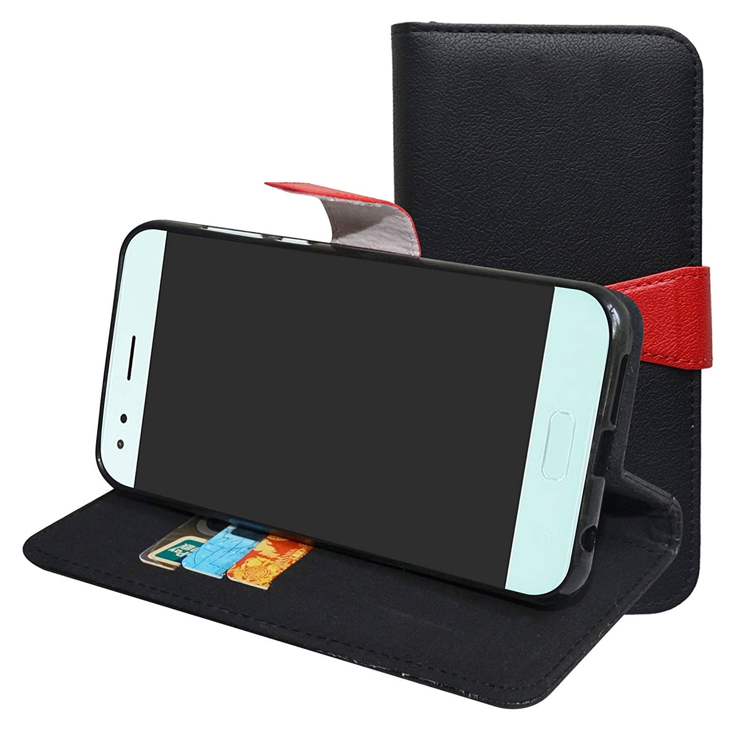 Cofri Custodia A Libro In Pelle Per ASUS Zenfone 4 (ZE554KL) - Con Slot Porta Tessera E Supporto, Nero - 3
