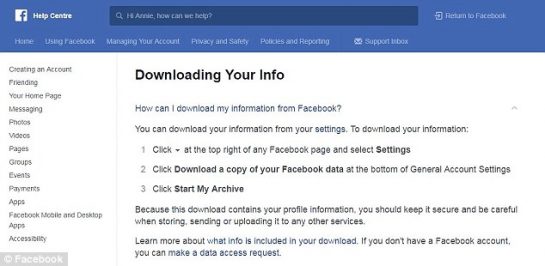 Facebookがあなたに関してどのようなデータを持っているかを確認する方法