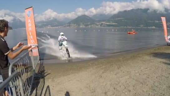 Watch This Guy Ride His Bike On The Surface Of A Lake