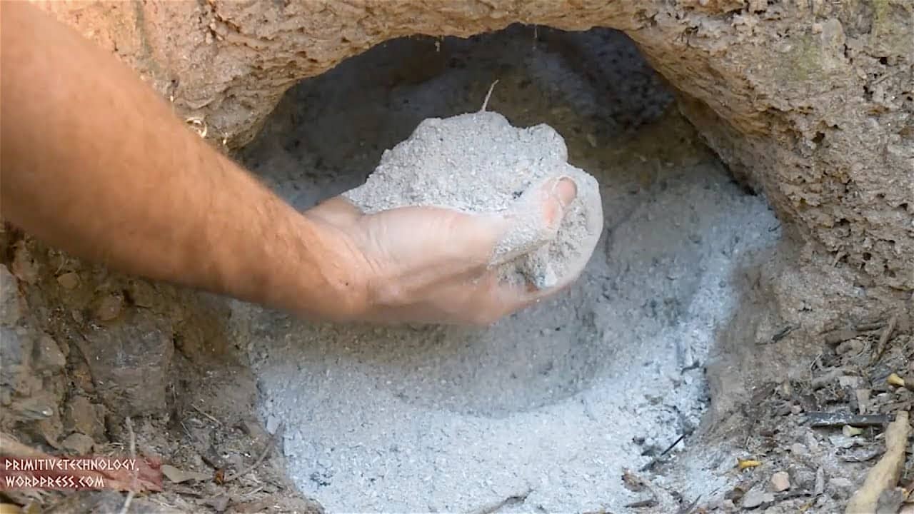 Guy Makes Wood Ash Cement Using Primitive Techniques