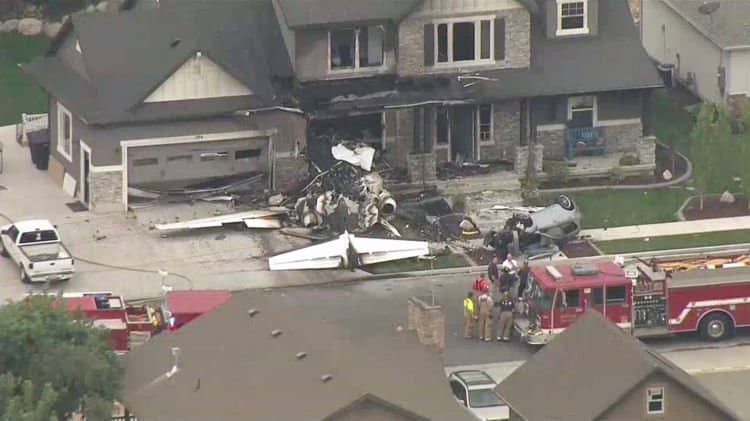 plane crash in house