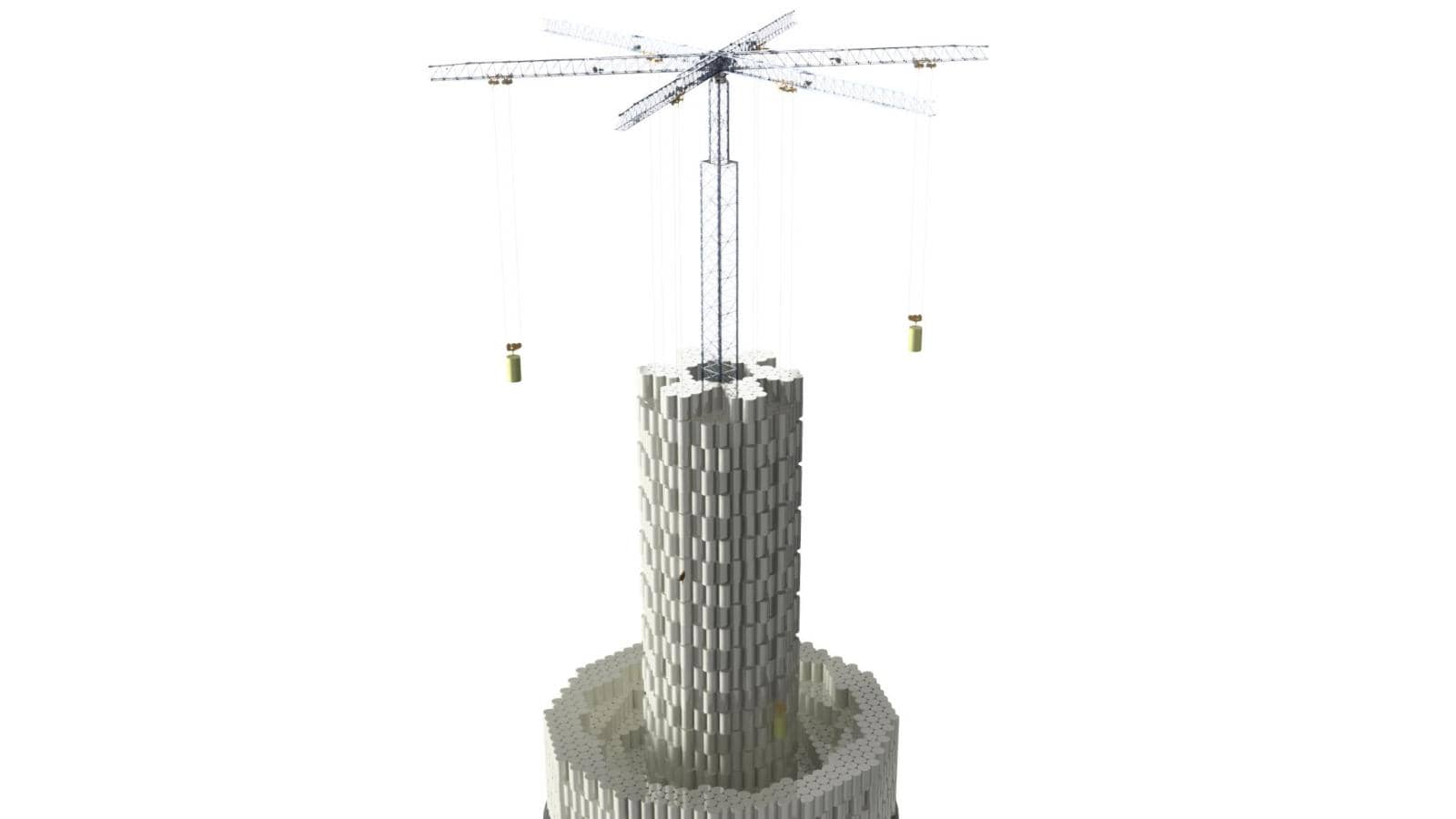 New Gravity Tower Which Serves As A Power Battery Is Being Constructed