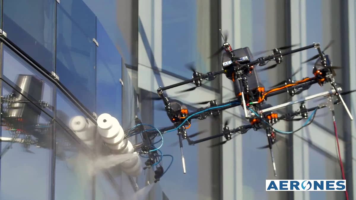 Aerones Introduces Drones That Can Wash Windows Or Put Out Fires!