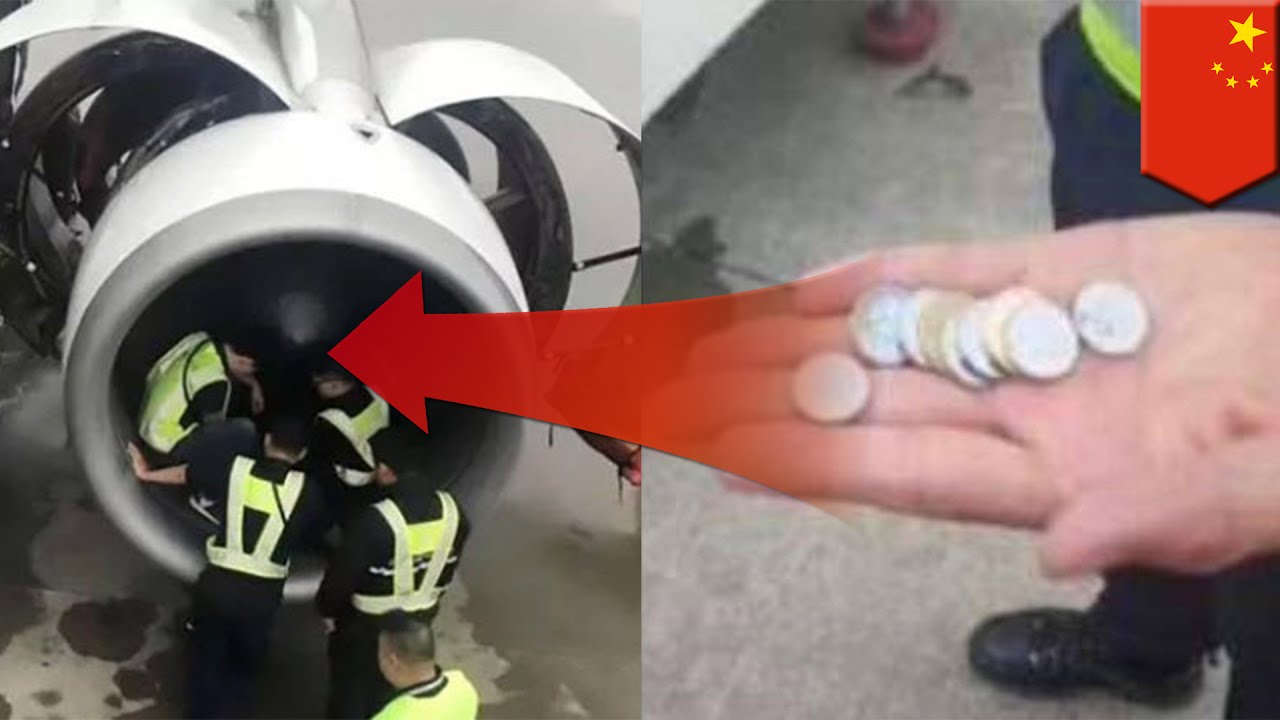 Throwing Metal Coins Into Engines Of Airplanes For Good Luck!